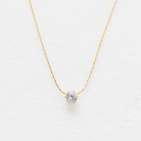 Clear Rhinestone on Yellow Gold Chain