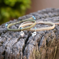 Hamsa Charm on Box Knot Cord