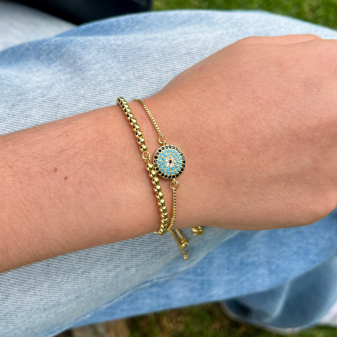 Yellow Gold Evil Eye Bracelet
