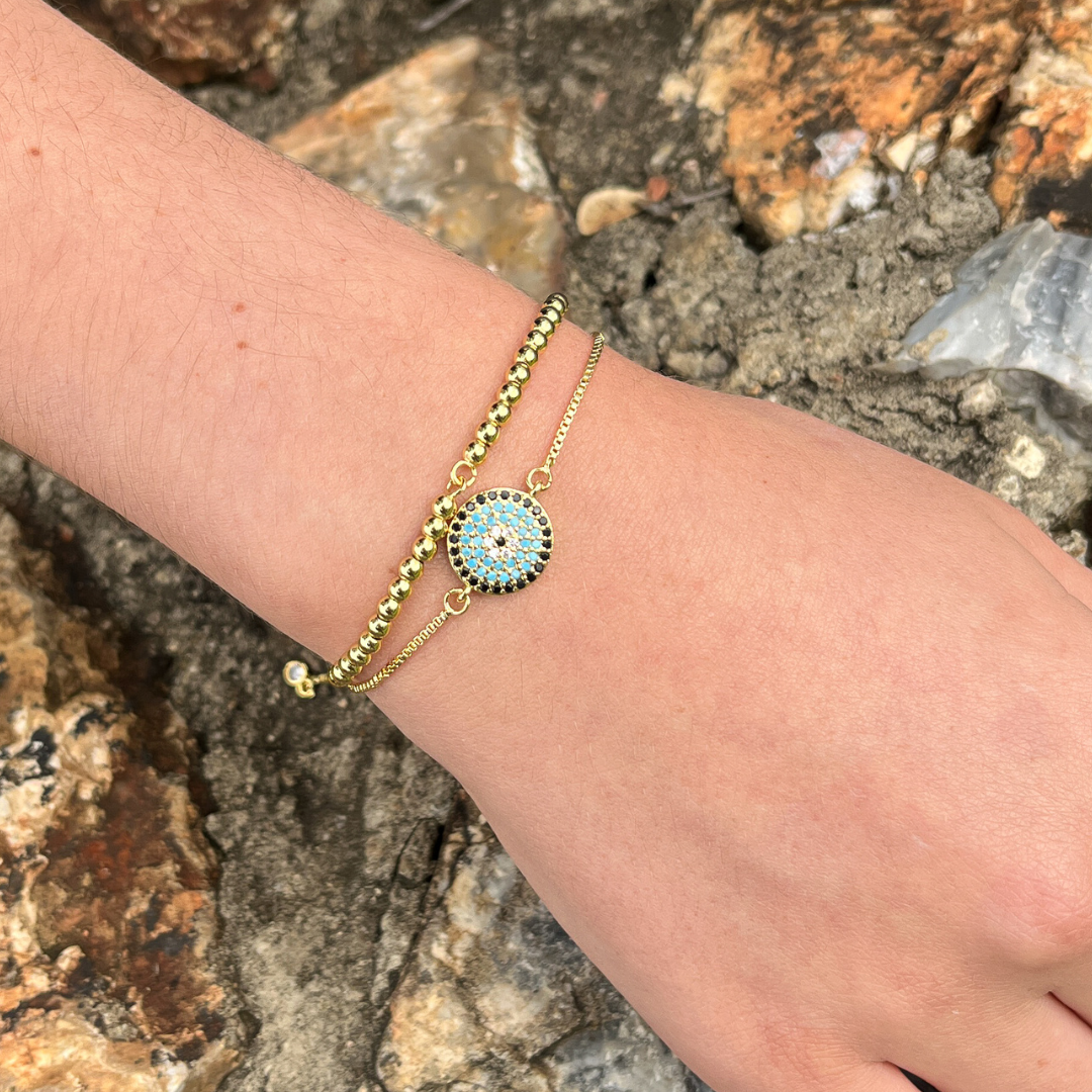 Yellow Gold Evil Eye Bracelet
