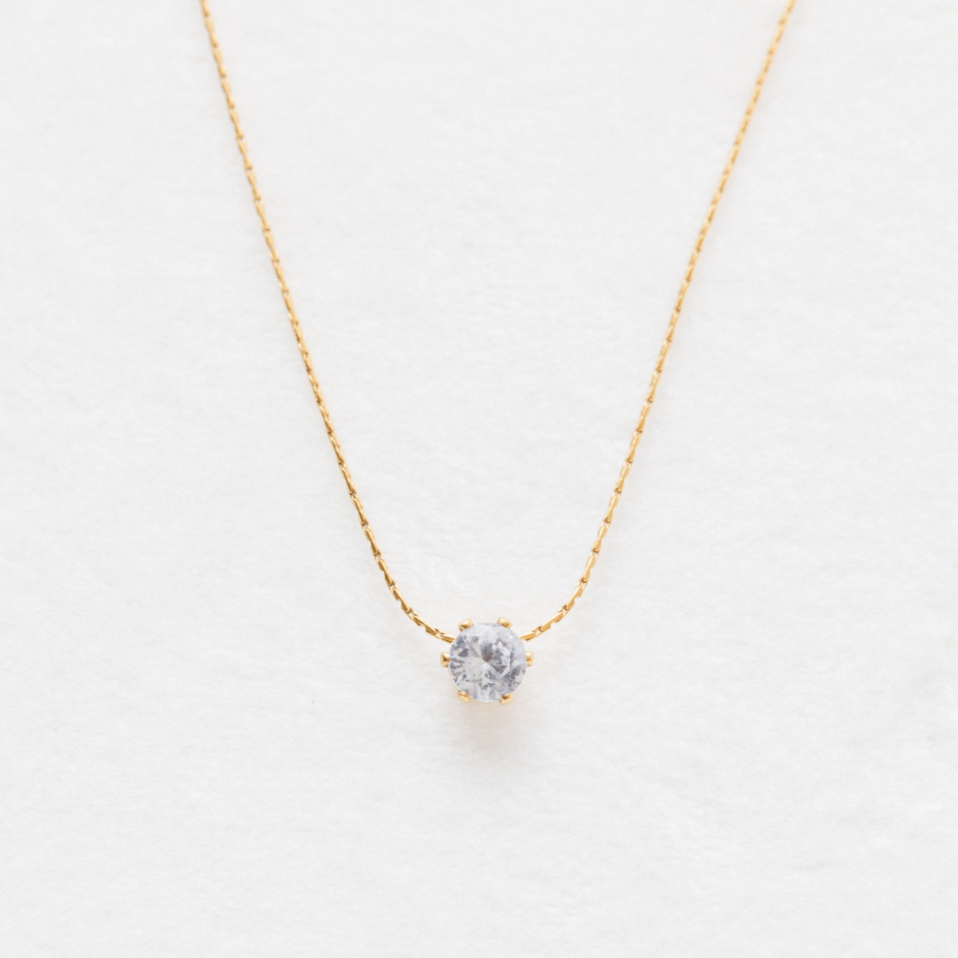 Clear Rhinestone on Yellow Gold Chain