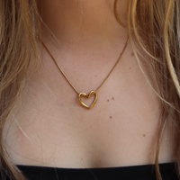 Yellow Gold Heart Pendant Necklace