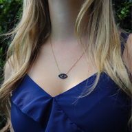 Diamanté Evil Eye on Yellow Gold Chain