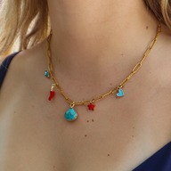 Assorted Mixed Charms on Paperclip Necklace