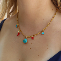 Assorted Mixed Charms on Paperclip Necklace