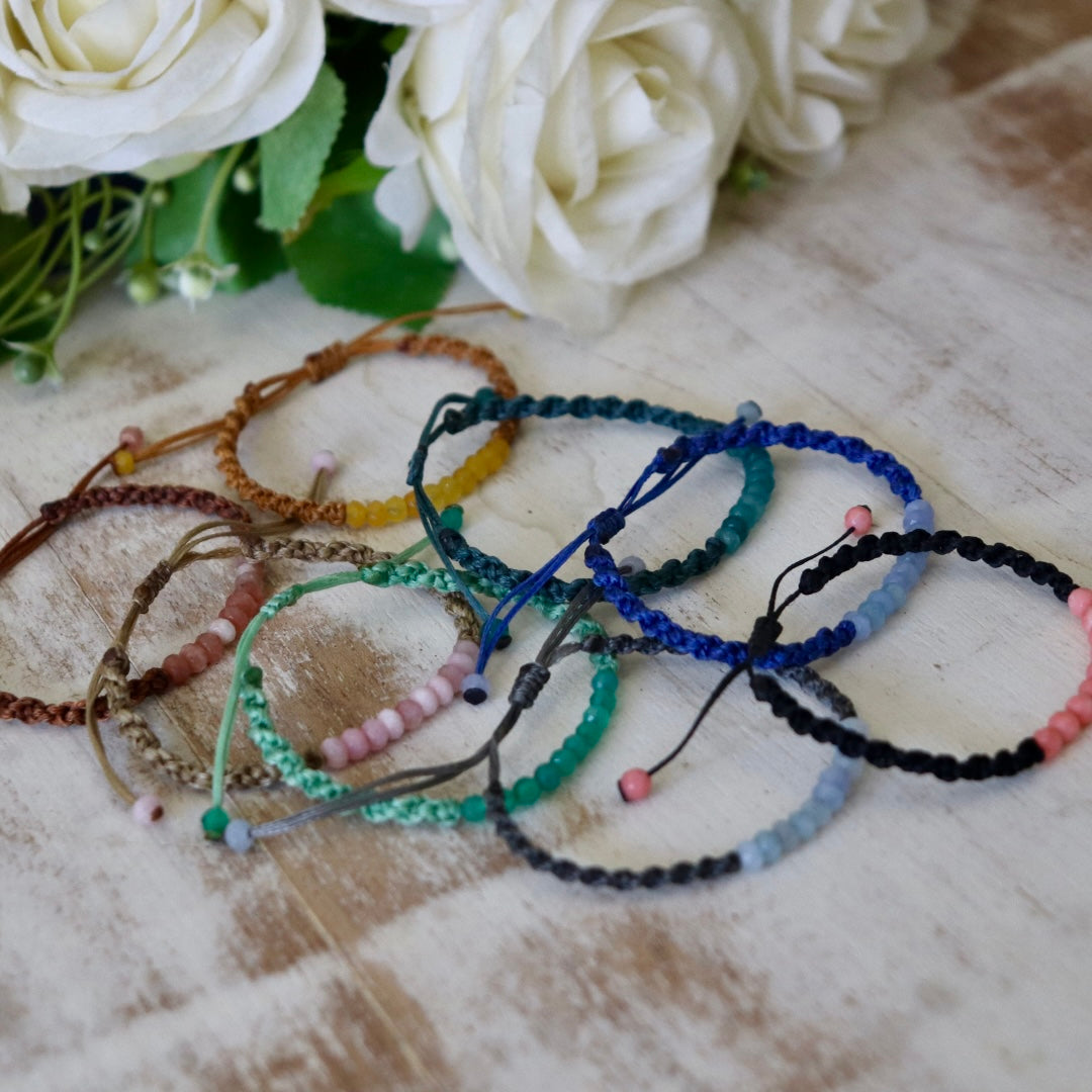 Crystal Bracelets on Spiral Knot Cord