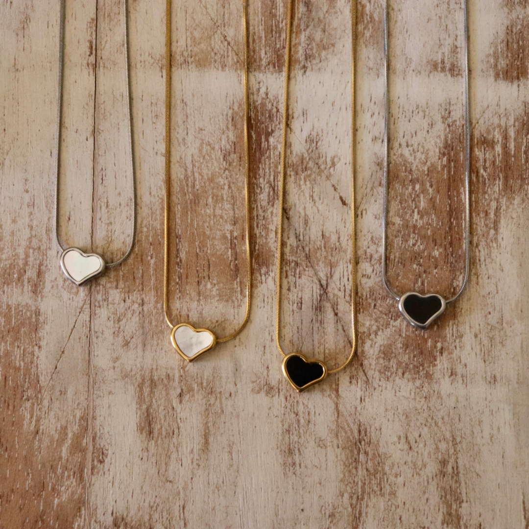 Mini Heart Enameled Necklaces