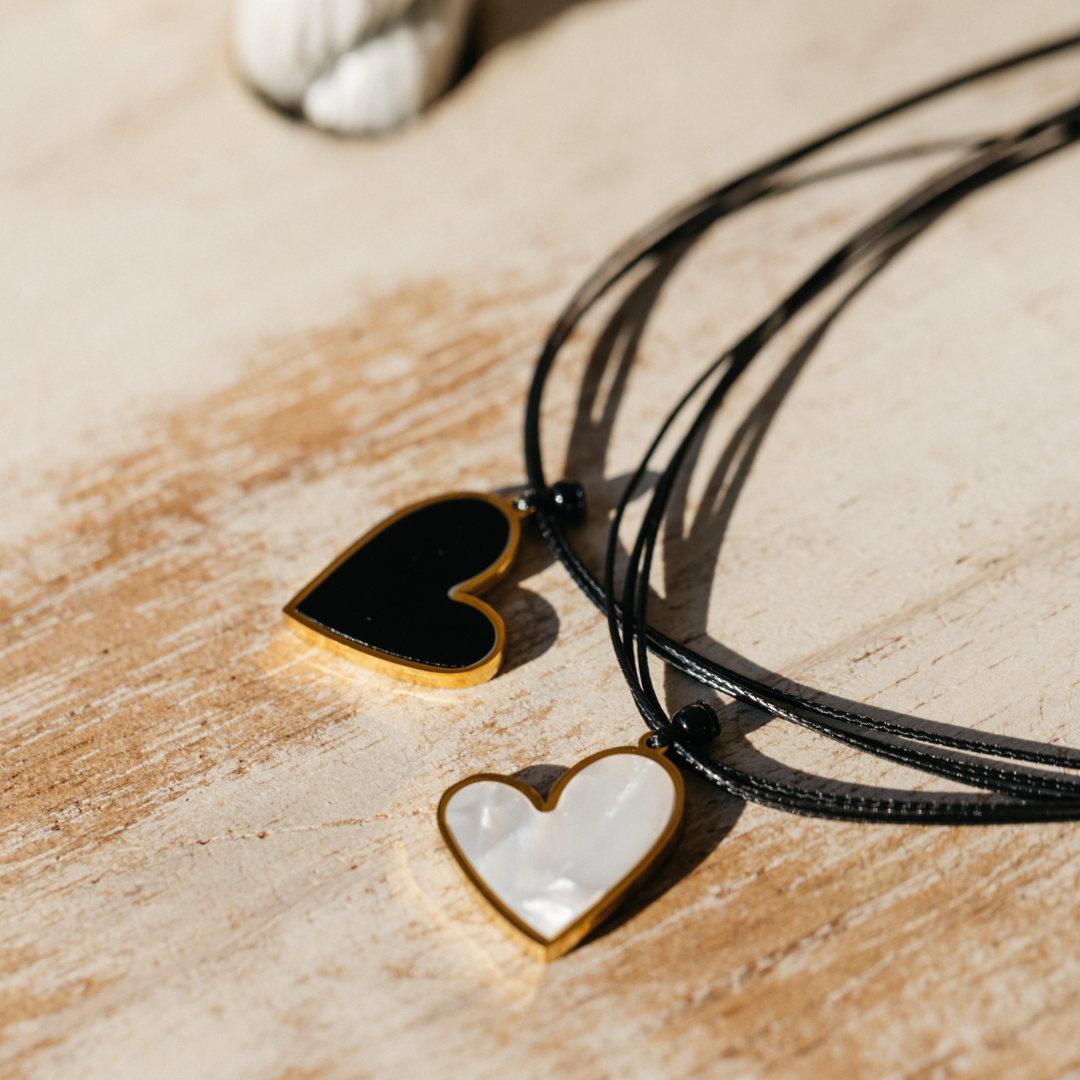 Heart on Black Cord