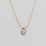 Pearl Heart on Yellow Gold Chain