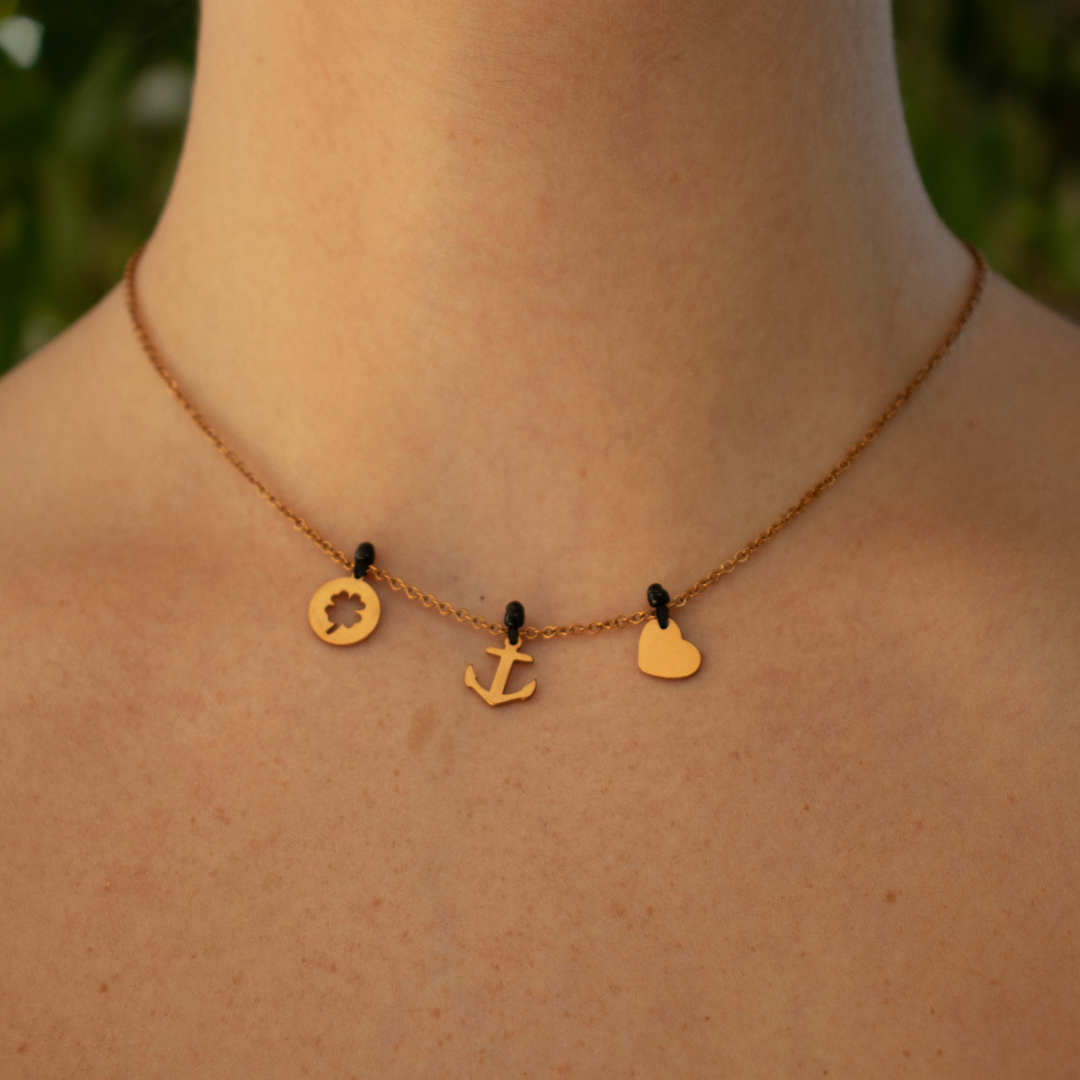Story Necklace on Rose Gold Chain