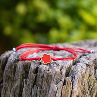 Red Clover Charm on Red Plain Cord
