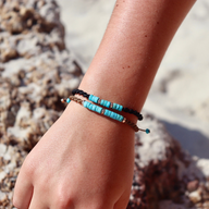 Turquoise Stones on Spiral Cord