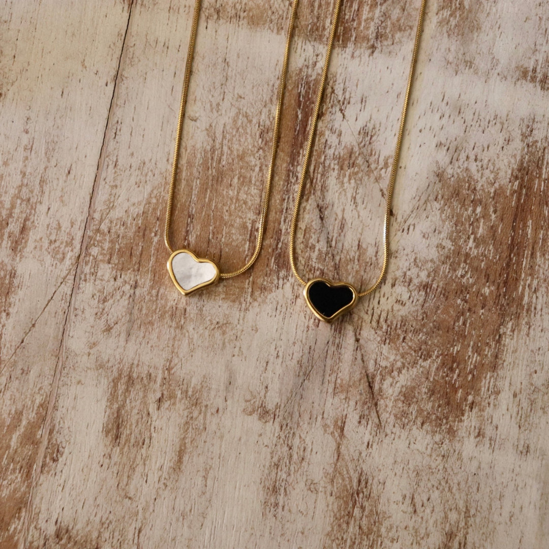 Mini Heart Enameled Necklaces