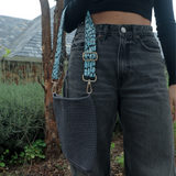 Blue Strap with Dark Grey Handmade Bag