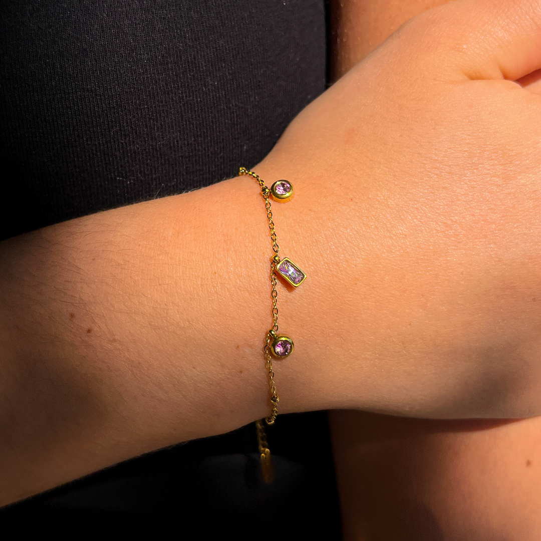 Mixed Rhinestone Charm Bracelet