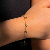 Mixed Rhinestone Charm Bracelet