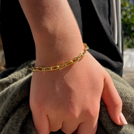 Bold Paperclip Yellow Gold Bracelet