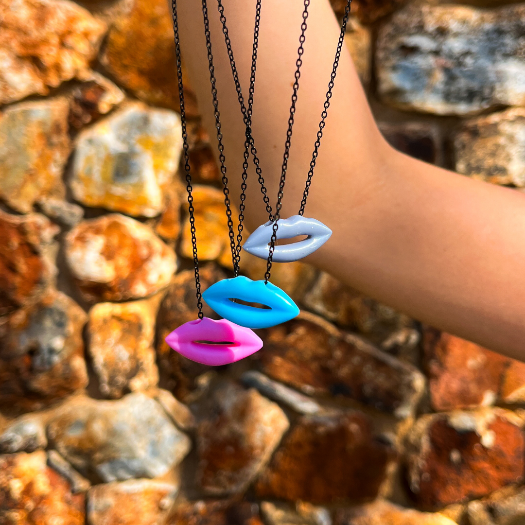Stylish Lips on Black Chain