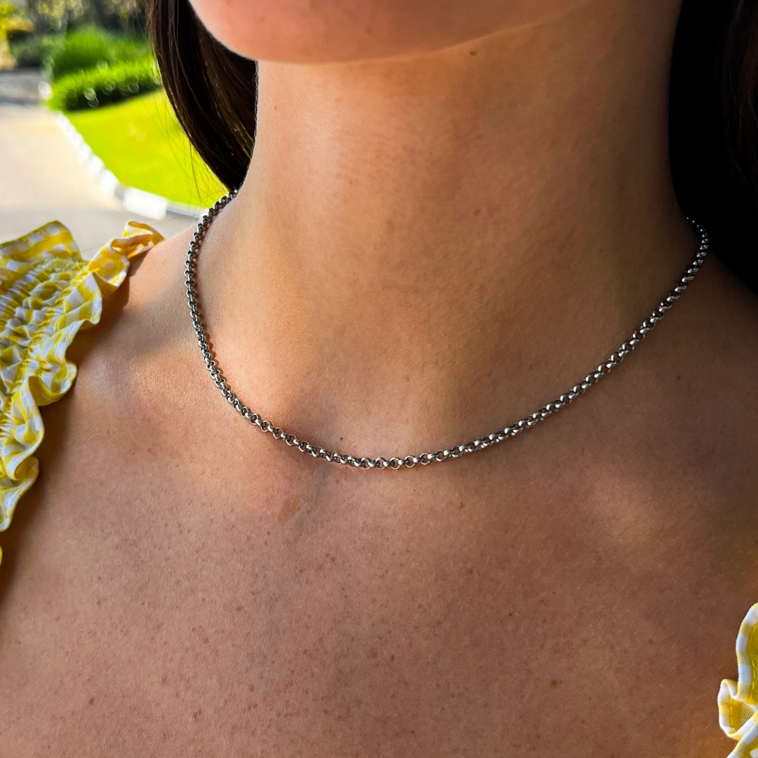 Rounded Link Silver Chain