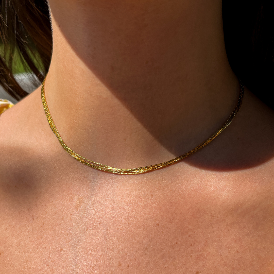 Subtle Twisted Yellow Gold Chain Necklace