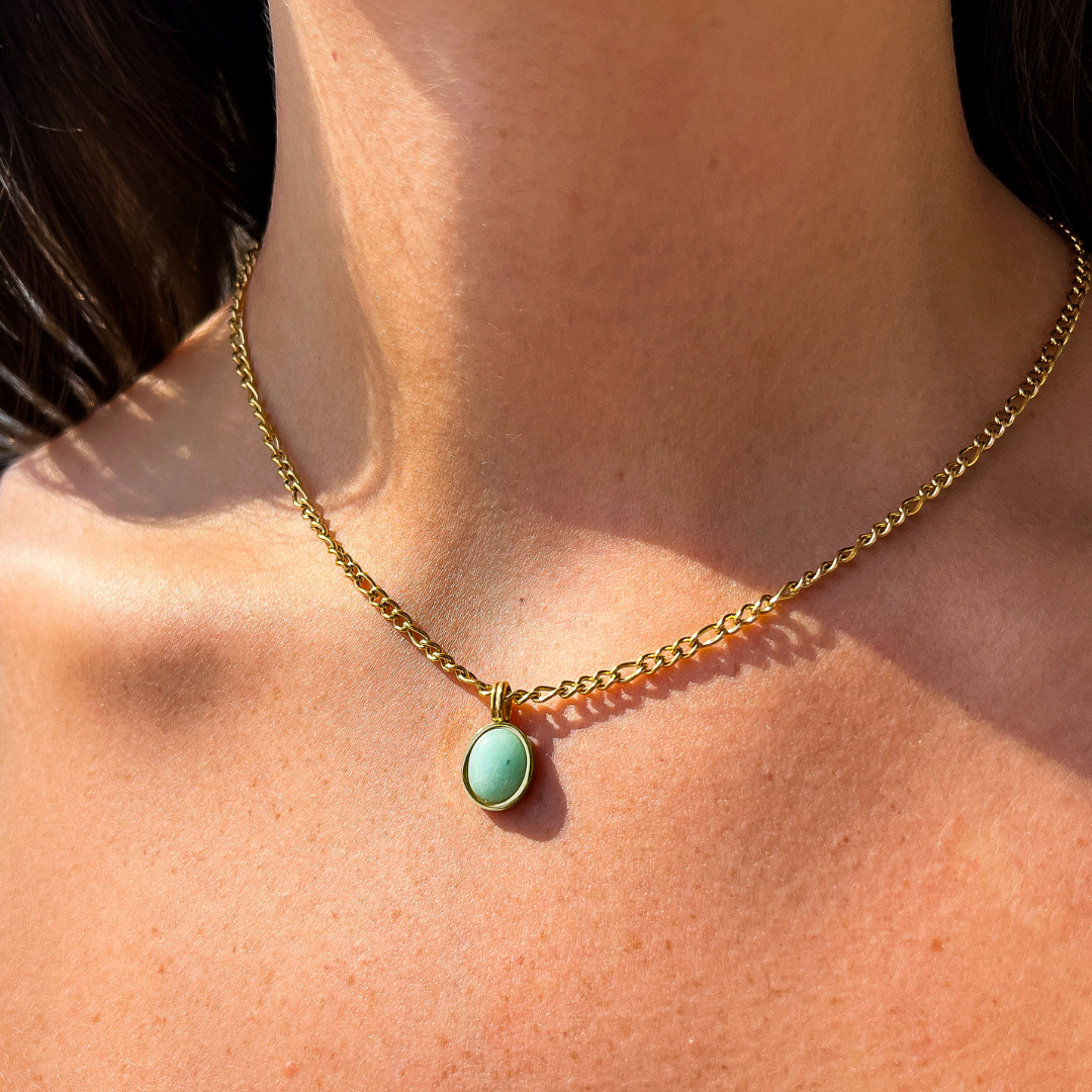 Stone Pendant on Yellow Gold Chain