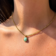 Stone Pendant on Yellow Gold Chain