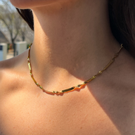 Twisted Texture on Yellow Gold Chain