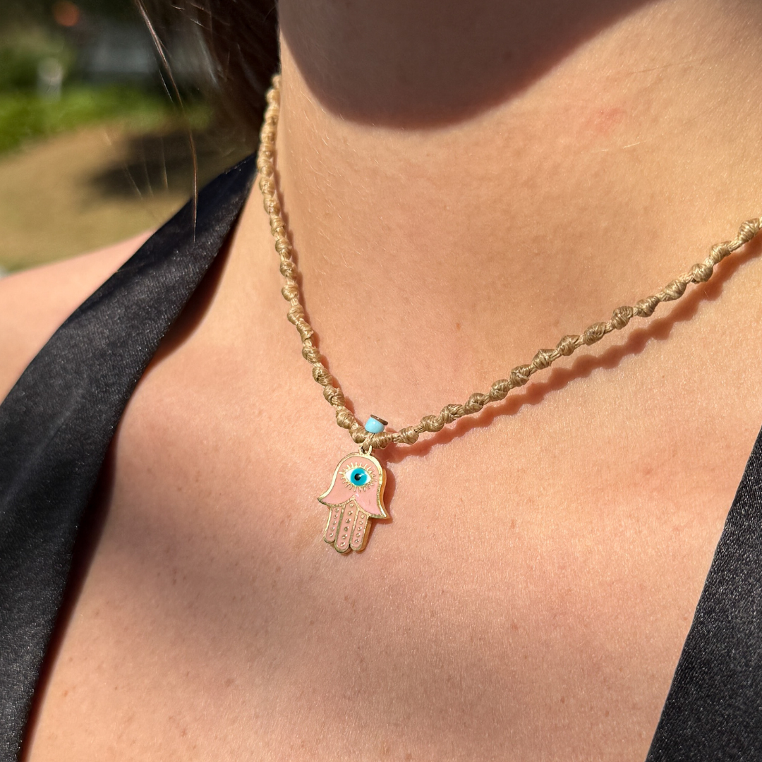 Hamsa with Evil Eye on Mushroom Intermittent Cord