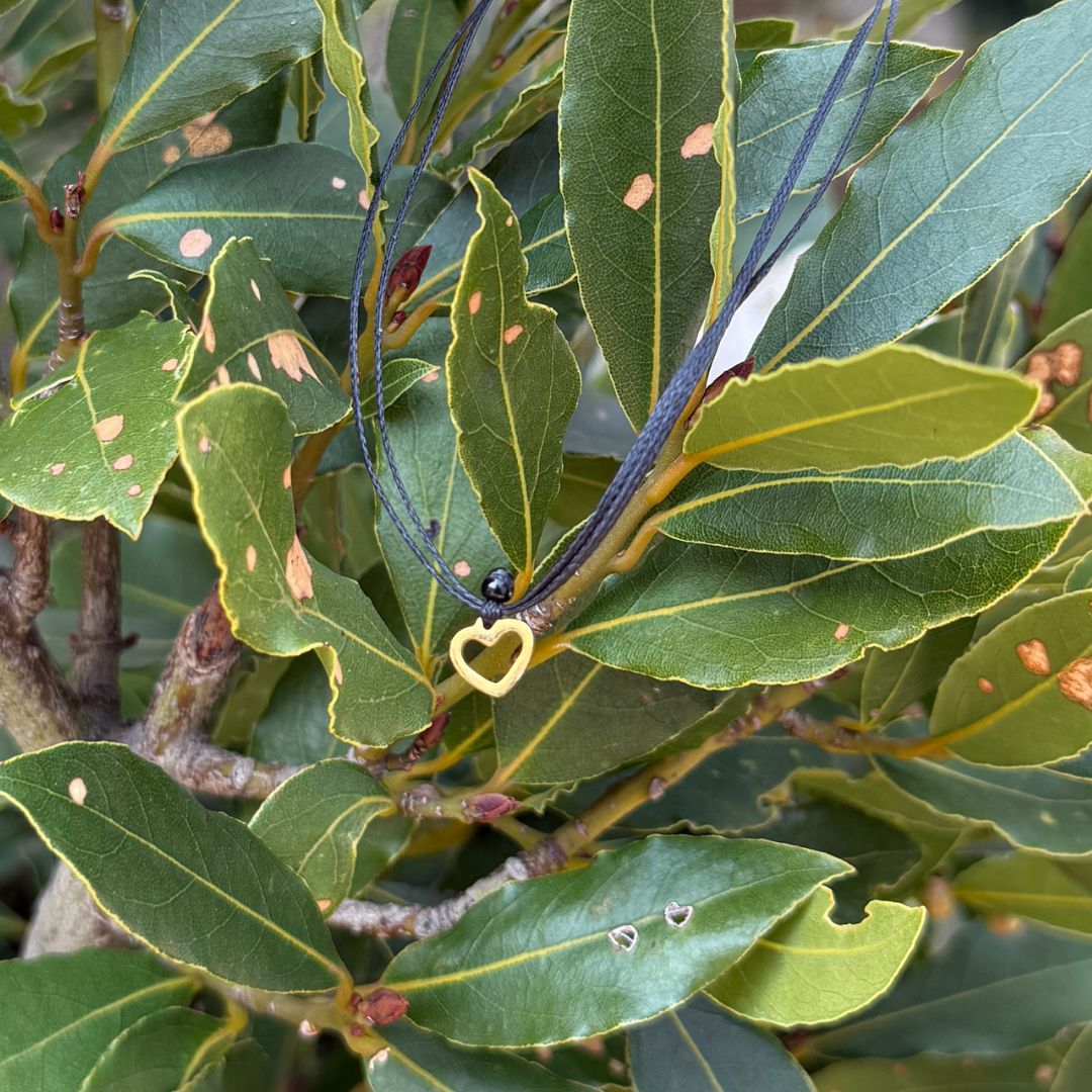 Hollow Heart on Black Cord
