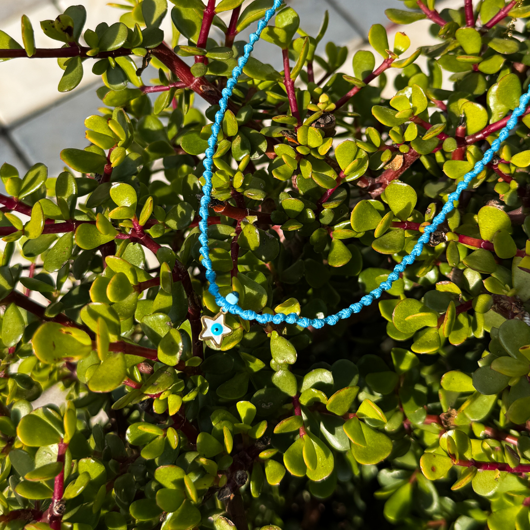 Evil Eye Star on Blue Intermittent Cord