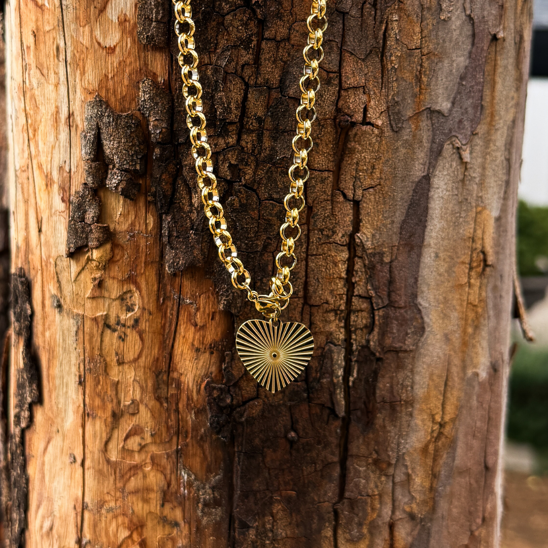 Radiant Heart on Yellow Gold Chain