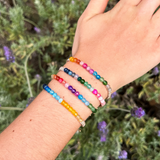 Rainbow Beads on Box Knot Cord
