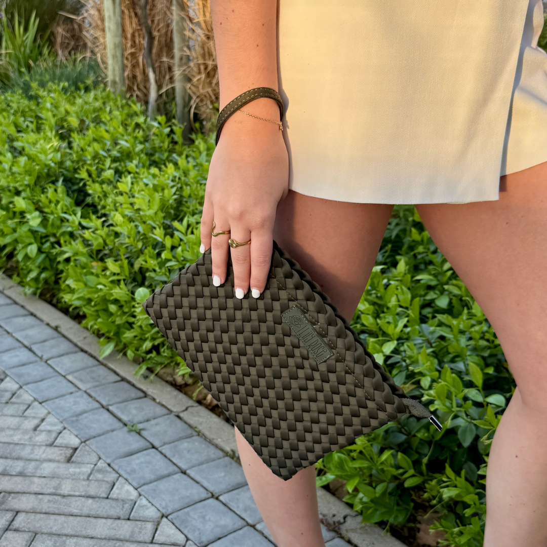 Dark Green Jungle Wristlet