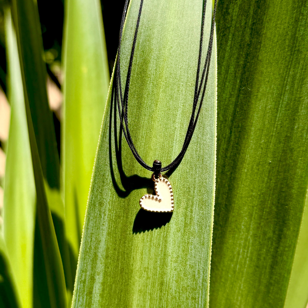 Heart Charm on Cord Necklace