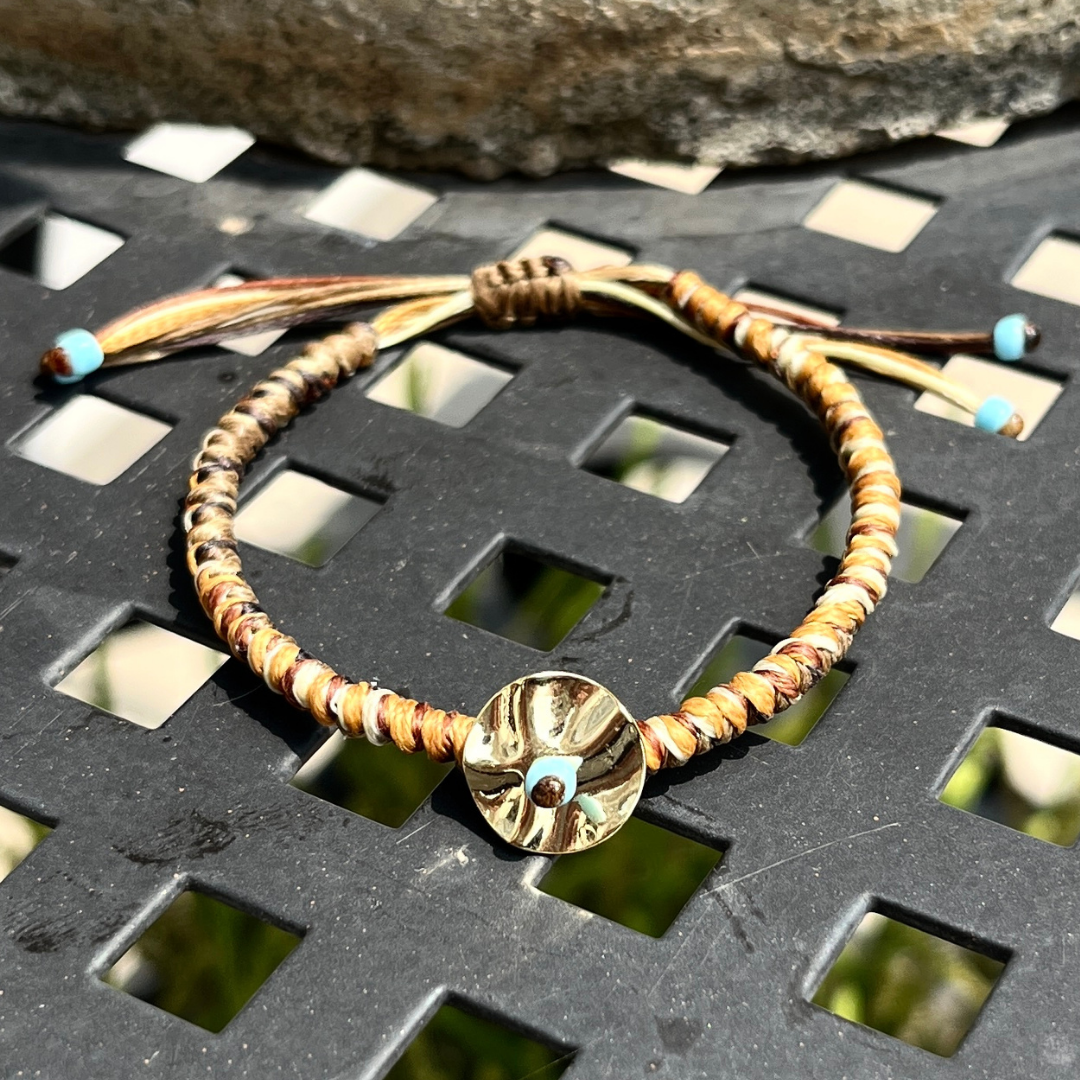 Pebbled Disk Bracelets
