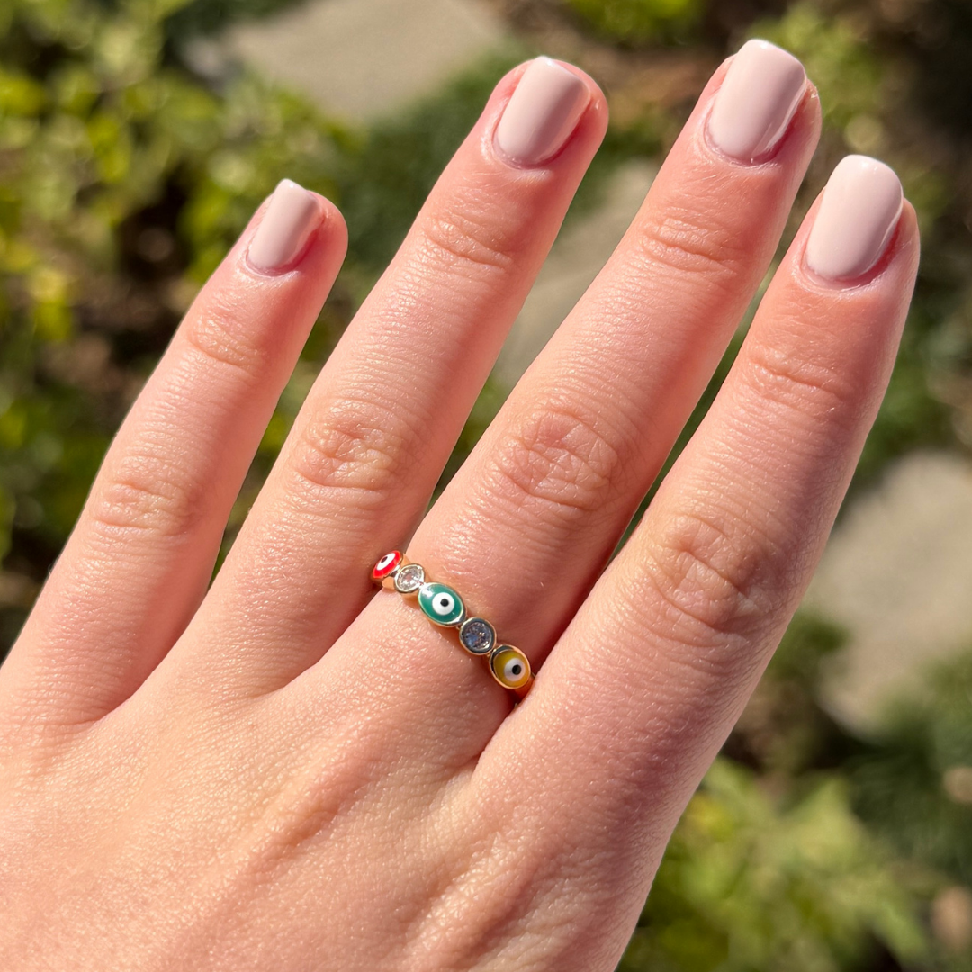 Mixed Evil Eye Ring