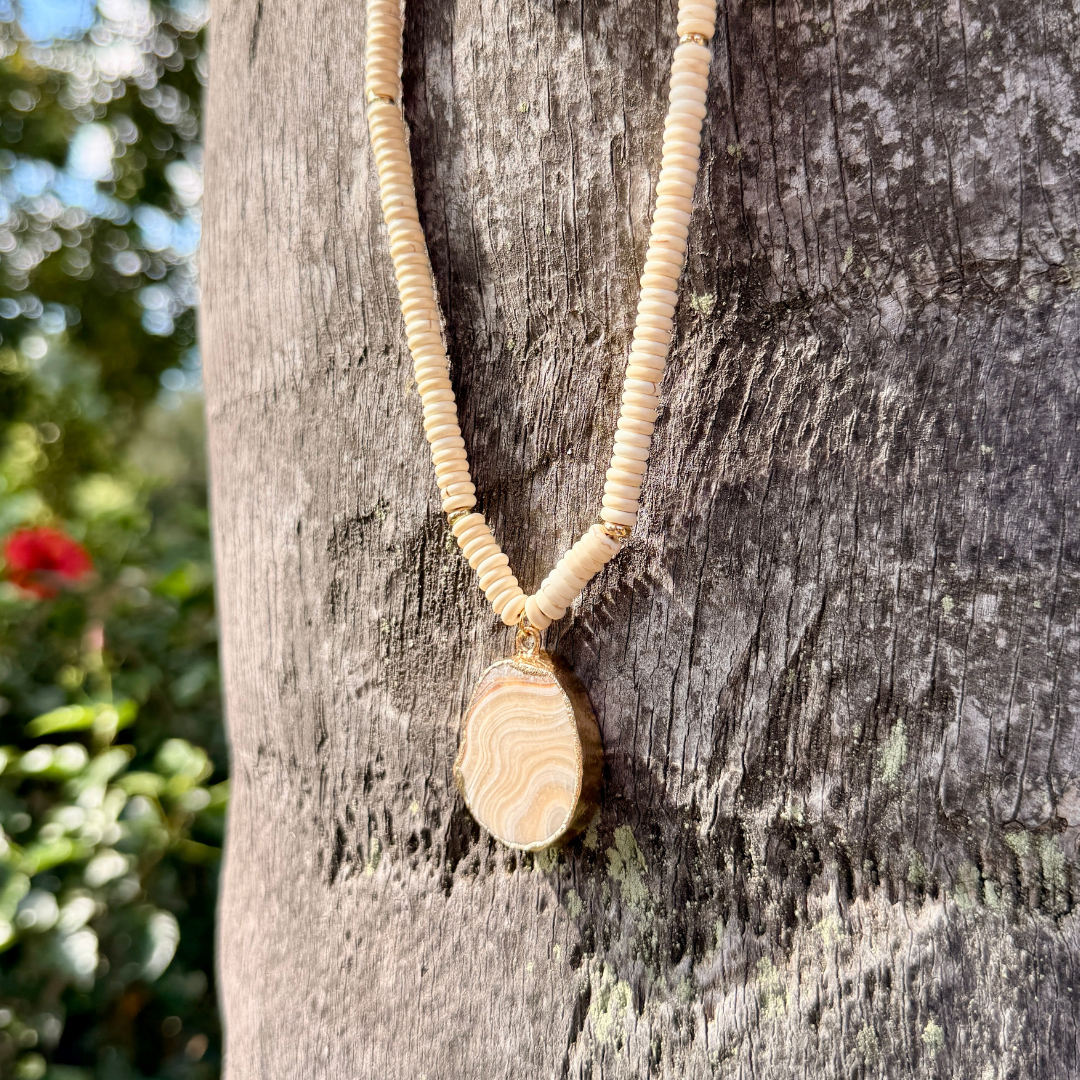 Sand Stone Pendant Necklace