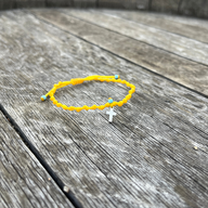 Faith Charm on Yellow Intermittent Cord