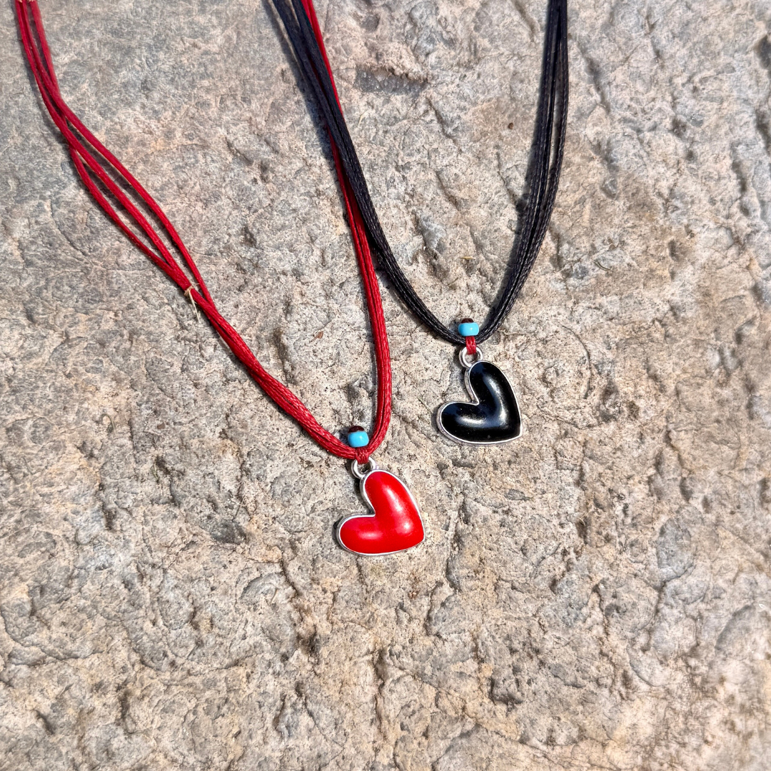 Heart Charm on Plain Cord