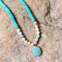 Blue Stone Beaded Necklace