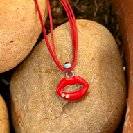 Red Lips on Red Plain Cord