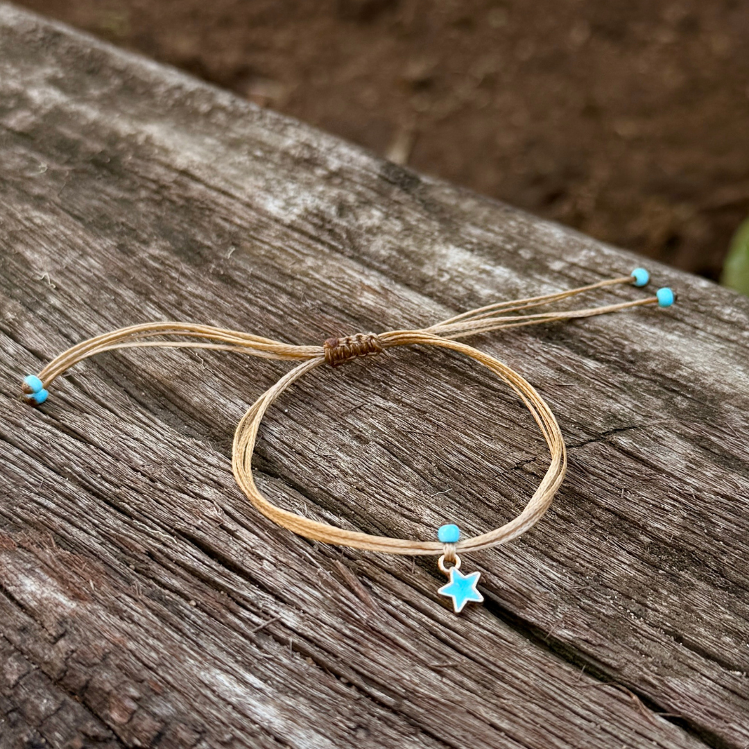 Blue Star on Plain Cord