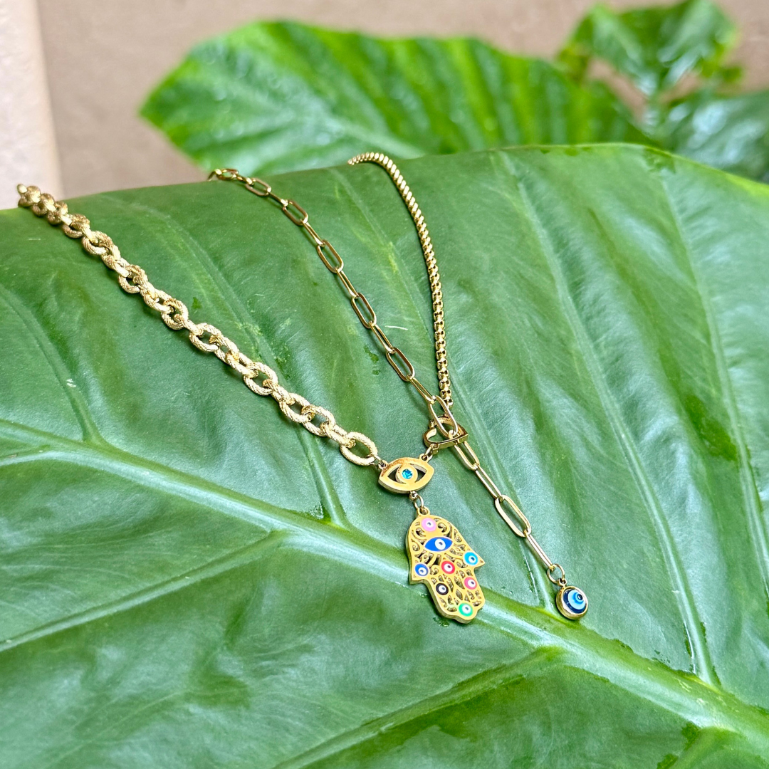 Hamsa Trio Necklace