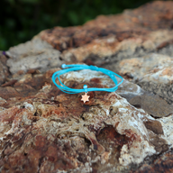 Rose Gold Star on Blue Plain Cord