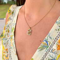 Colourful Hamsa on Yellow Gold Chain