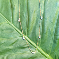 Delicate Leaf Rhinestone Charm Necklace