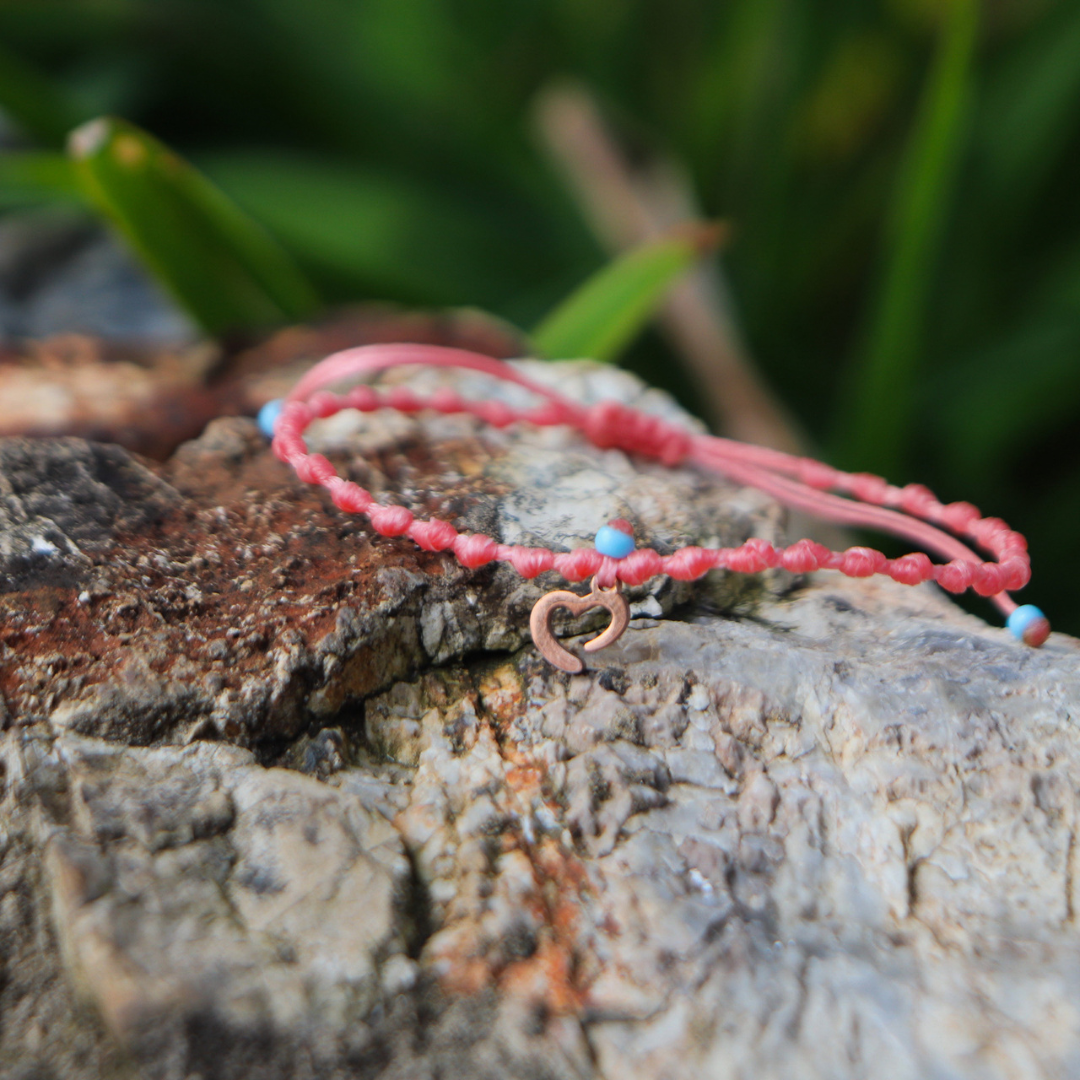 Delicate Heart on Pink Intermittent Cord