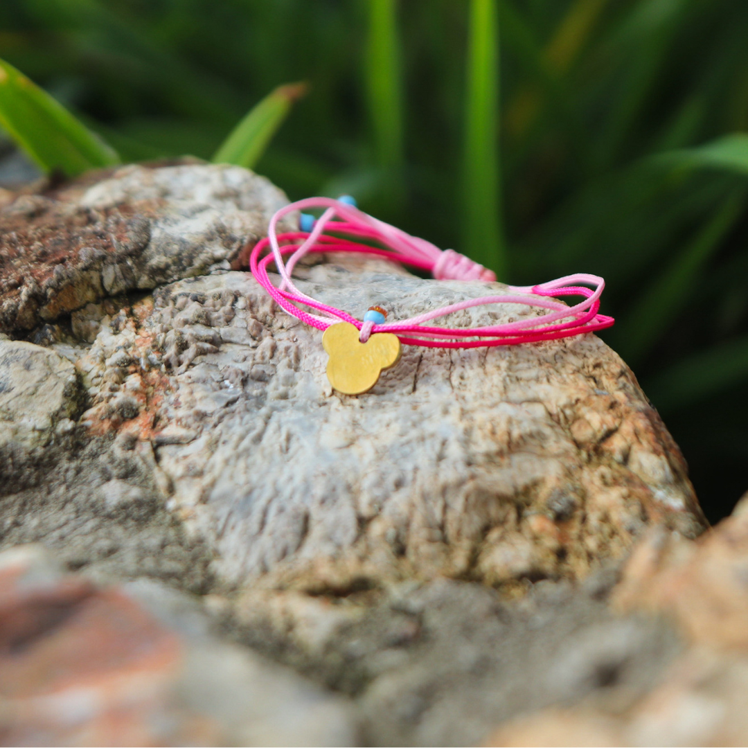 Mickey on Pink Plain Cord