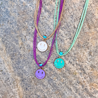 Smiley Face Charms on Plain Cord