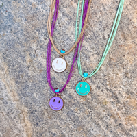 Smiley Face Charms on Plain Cord